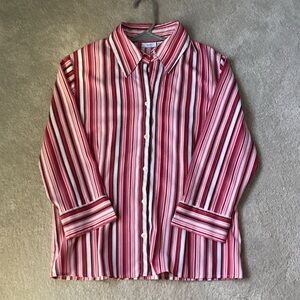 Pink/Red Stripe Button-Up Shirt